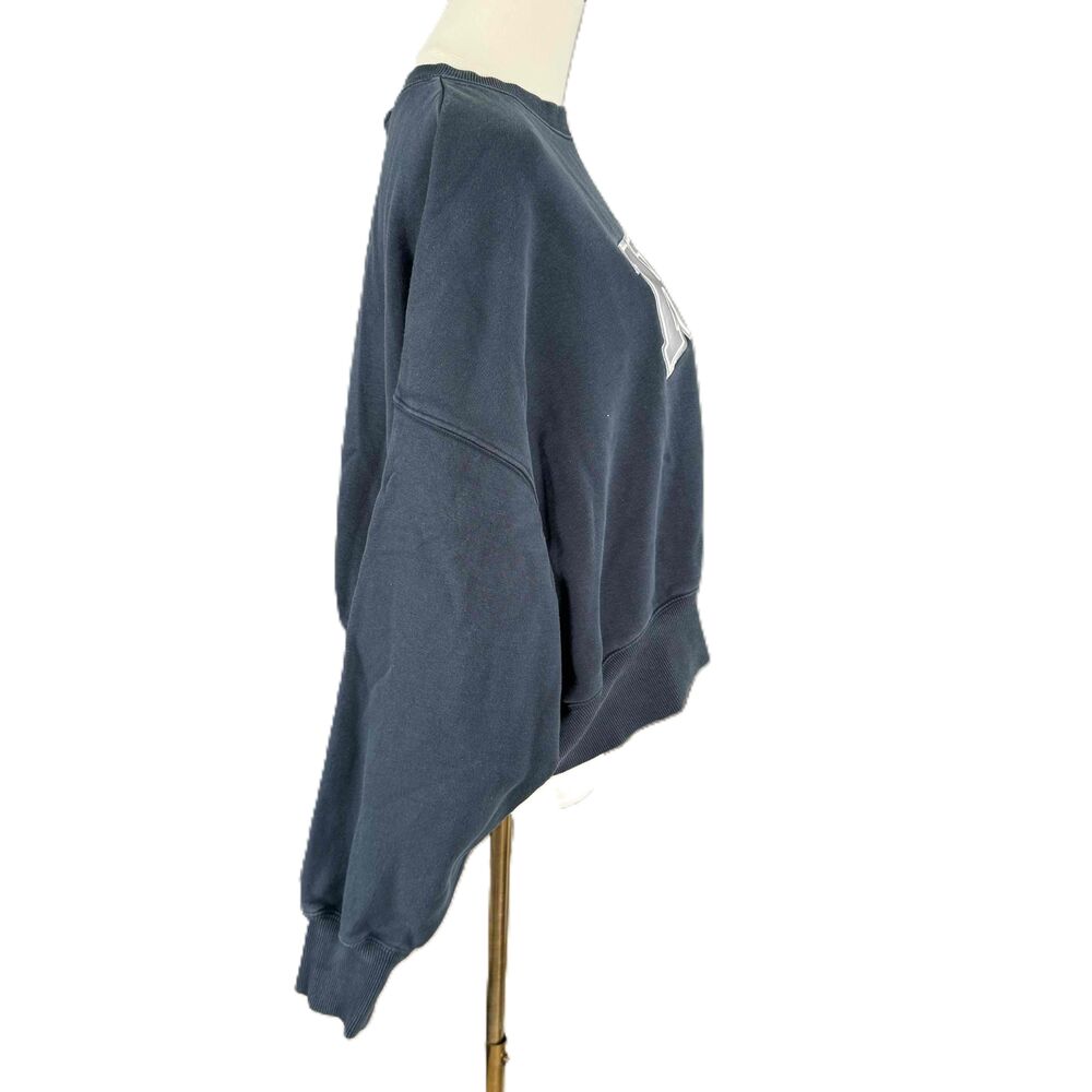 Nike Navy Crew Neck Sweatshirt Vintage Retro Long Sleeves Embroidered Medium - Picture 7 of 13